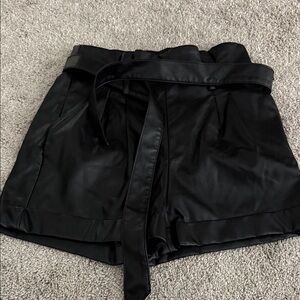 Black faux leather Shorts